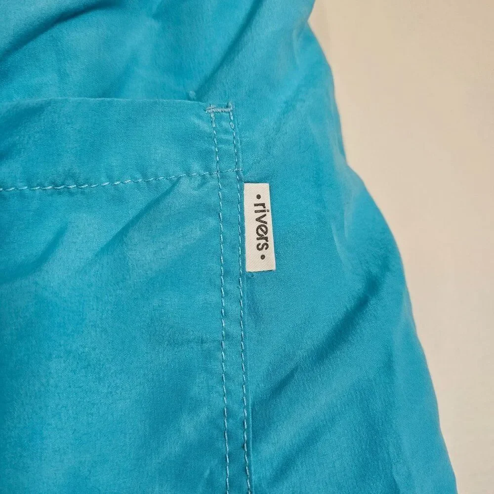 Rivers Board Shorts Swim Trunks Cyan Blue Mens L Chubby, Surf, Beach, Summer